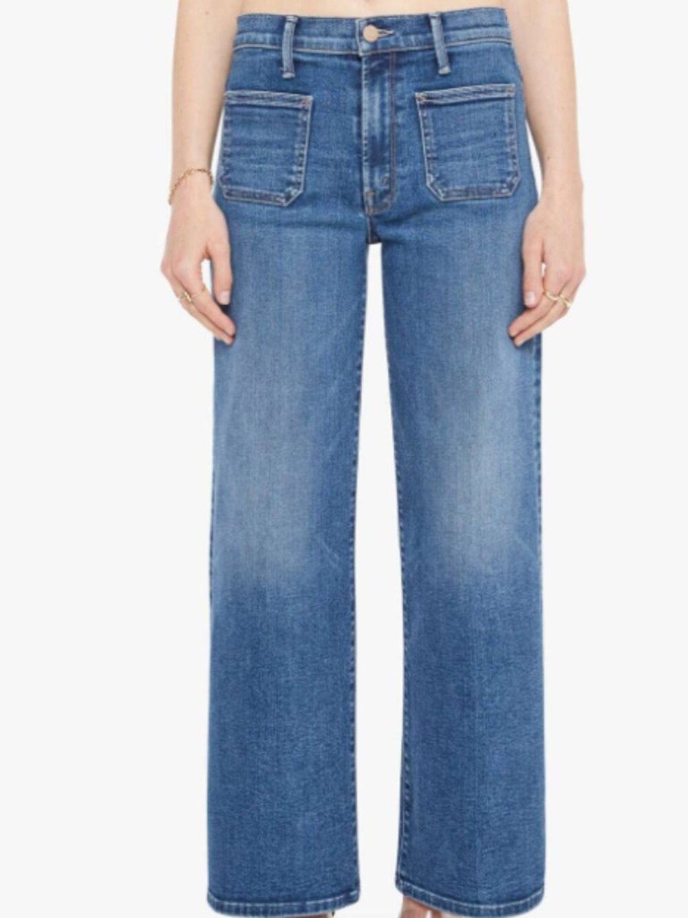 NWT MOTHER Patch Pocket Mid Rise Maven Ankle Jeans – Let's Split Wash – 28